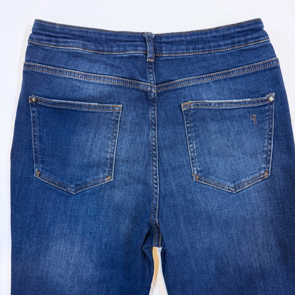 Pilcro and the Letterpress The Icon Flare Jeans Medium Blue 32 70s Boho Chic - Picture 9 of 10